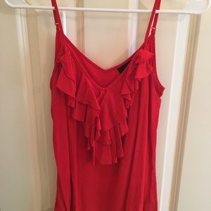 Red ruffle tank